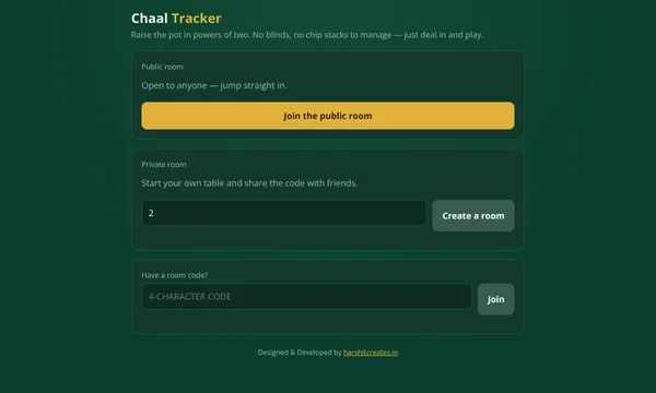 Chaal Tracker website screenshot